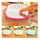 Rallador De Verduras O Queso 3 En 1 Plastico Con Envase 3