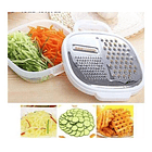 Rallador De Verduras O Queso 3 En 1 Plastico Con Envase 10