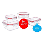 Set De 4 Tapper Tuper Hermeticos Para Comida Plastico 3