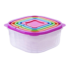 Set 5 Taper Cierre Hermético Tupper Contenedor Cuadrado 1