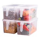 Organizador Refrigerador Transparente Con Tapa Y Mango 1