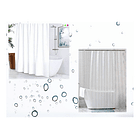 Cortina De Baño Blanca Impermeable + Forro Transparente 5