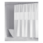 Cortina De Baño Blanca Impermeable + Forro Transparente 6