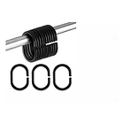 Set Kit Ganchos Argolla Cortina Baño Ducha 12und Pvc Negro 1