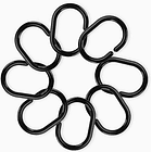 Set Kit Ganchos Argolla Cortina Baño Ducha 12und Pvc Negro 4