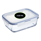 Taper Tupper Hermético Vidrio Comida 1.500ml  3