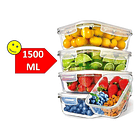Taper Tupper Hermético Vidrio Comida 1.500ml  4