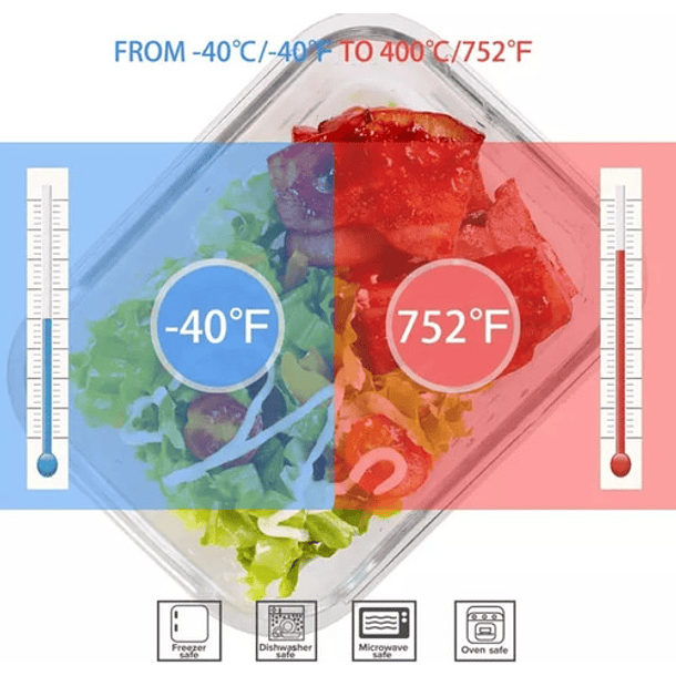 Taper Tupper Hermético Vidrio Comida 1.500ml  6