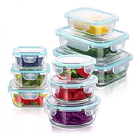 Set 3 Taper De Vidrio Hermético Tupper Contenedor Comida  2