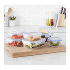 Set 3 Taper De Vidrio Hermético Tupper Contenedor Comida  3