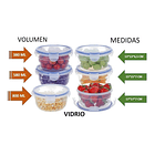 Set 3 Taper De Vidrio Hermético Tupper Contenedor Comida  4
