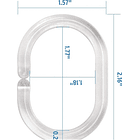 Set Kit 12 Ganchos Argolla Cortina Baño Ducha Transparente 3