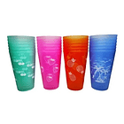 Set 12 Vasos Plásticos Resistentes Reutilizables Palma 1