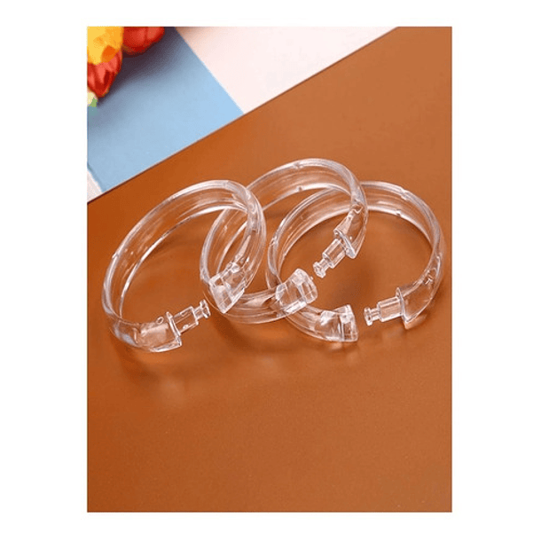 Set 12 De Ganchos Con Clic Para Cortina De Baño Transparente 4