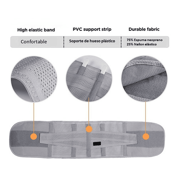 Faja Lumbar Soporte Lumbar Ajustable Hernia Postura Deporte 7