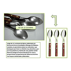 Set 12 Cucharas Acero Inoxidable Cubiertos Madera Cocina 3