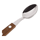 Set 12 Cucharas Acero Inoxidable Cubiertos Madera Cocina 4