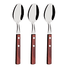 Set 12 Cucharas Acero Inoxidable Cubiertos Madera Cocina 5