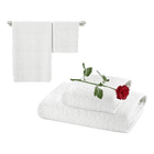 Juego De Toallas ( Mano + Baño ) Blanca Alta Calidad. 6