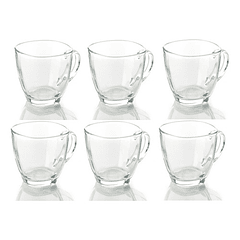 Tazas Cafe Vidrio Set 6 Piezas 65ml Lisa Pequeña