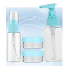 Kit De Viaje Portátil Botella De Vacío Dispensador Líquidos 4