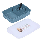 Taper De 3 Divisiones Plastico Para Comida Fuente Colores 1