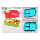 Taper De 3 Divisiones Plastico Para Comida Fuente Colores 5