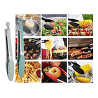 Pinzas Tenazas Cocina Asados Bbq Comedor Acero Inox Silicona 10