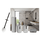 Set Baño 4 Piezas Taza Jabonera Dispensador Escobilla 1