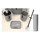 Set Baño 4 Piezas Taza Jabonera Dispensador Escobilla 5
