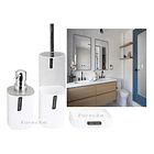 Set Baño 4 Piezas Taza Jabonera Dispensador Escobilla 11
