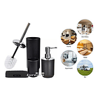 Set Baño 4 Piezas Taza Jabonera Dispensador Escobilla 17