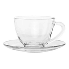 Taza Vidrio Con Asas Para Te Cafe Bebidas Con Plato  2