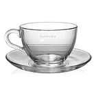 Taza Vidrio Con Asas Para Te Cafe Bebidas Con Plato  4