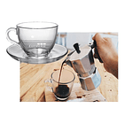 Taza Vidrio Con Asas Para Te Cafe Bebidas Con Plato  7