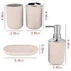 Set Accesorios De Baño 4pzs Portacepillos Jabonera 8