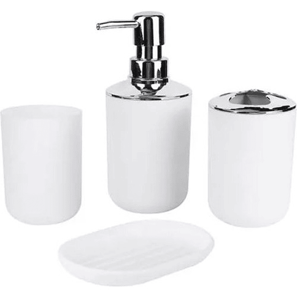 Set Accesorios De Baño 4pzs Portacepillos Jabonera 14