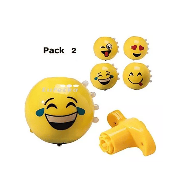 Pack 2 Trompos Luces Emoji Con Movimiento Música Divertido 2