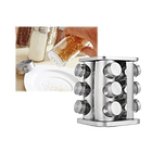 Condimentero Especiero Metalico Rack Giratorio + 12 Frascos 4