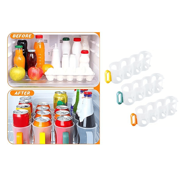 Organizador Latas Botellas Portátil Refrigerador Cocina