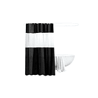 Cortina De Baño Negra Medidas 180x180 + 12 Ganchos Negros 4