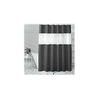 Cortina De Baño Negra Medidas 180x180 + 12 Ganchos Negros 5