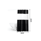 Cortina De Baño Negra Medidas 180x180 + 12 Ganchos Negros 6