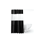Cortina De Baño Negra Medidas 180x180 + 12 Ganchos Negros 7