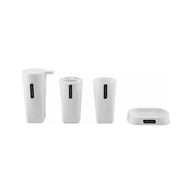 Juego Baño Set Accesorios 4pcs Jabonera Dispensador Taza 4