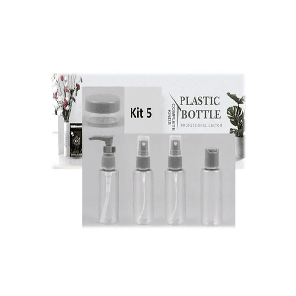 Kit De Viaje Portátil Botella De Vacío Dispensador Líquidos 5