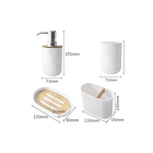 Set De Baño 4 Piezas Ducha Elegante Bambu Dispensadores 7