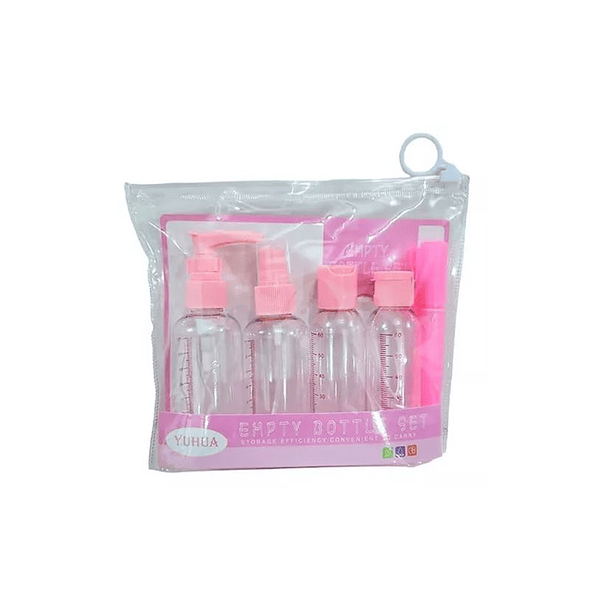 Kit De Viaje Portátil Botella De Vacío Dispensador Líquidos 3