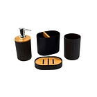 Set De Baño 4 Piezas Ducha Elegante Bambu Dispensadores 10