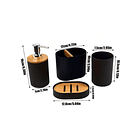 Set De Baño 4 Piezas Ducha Elegante Bambu Dispensadores 15